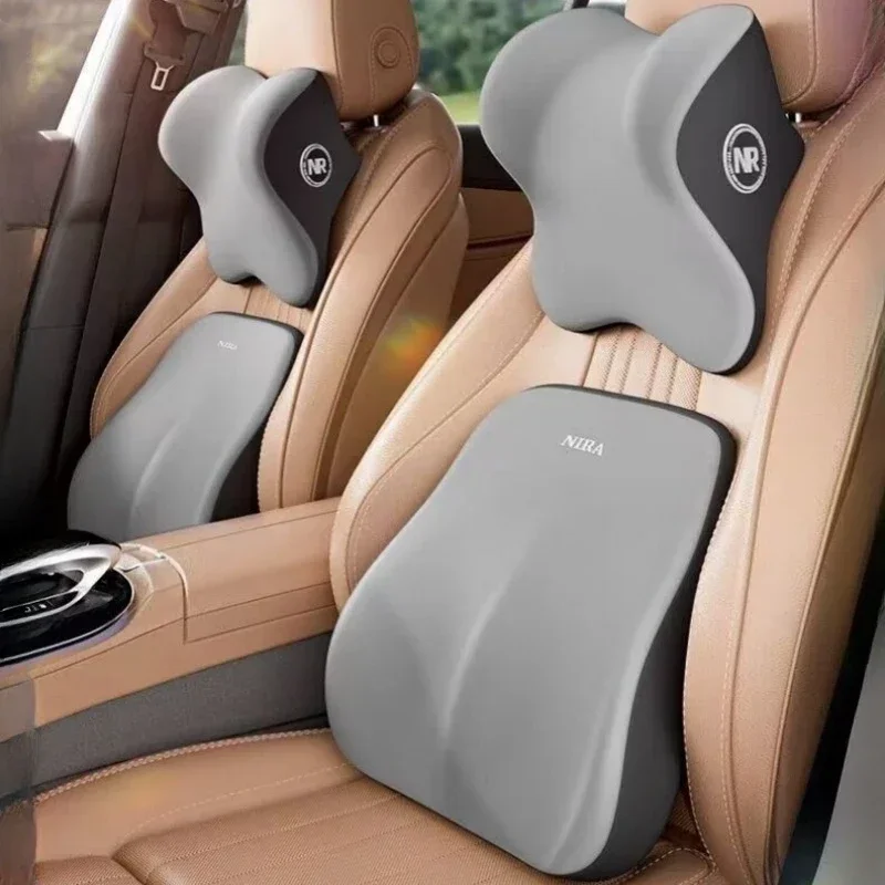 Auto-Nackenkissen aus Memory-Schaum, Lendenwirbelstützkissen, Kopfstützenkissen für Autositz