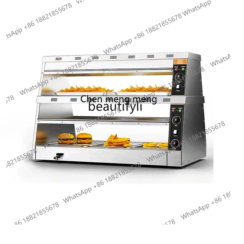 ss 8617  Insulation Display CabinetCommercial Desktop Heating Hamburger Deli Food Insulation Box Egg Tart Fried Chicken Display