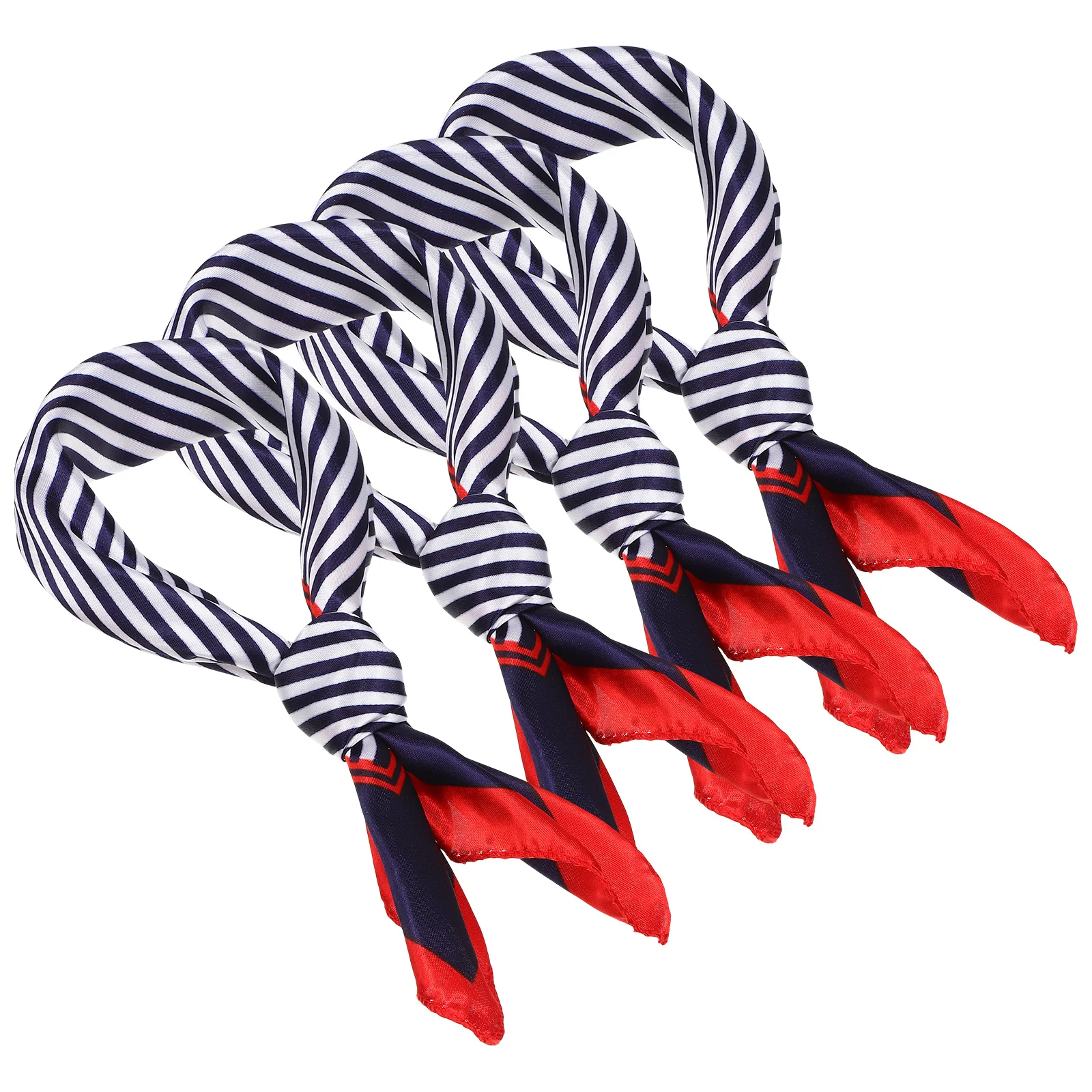 4 stuks kleine vierkante sjaal 50 cm rode strepen damesaccessoires zijde polyester nekhaar professioneel casual
