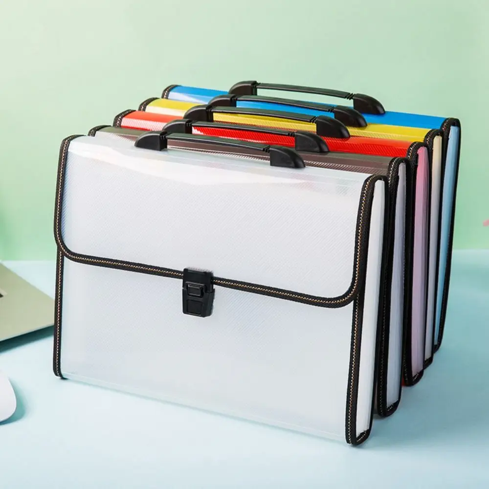 

13 Pocket Test Paper Storage Bag Waterproof Large Capacity Accordion File Folder with Index Stickers Portable
