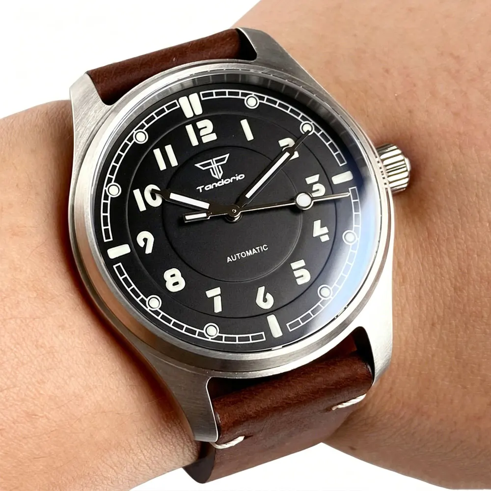 Tandorio 39mm Titanium\Stainless Steel Pilot 200m Waterproof Sapphire Glass Asia2824 Miyota8215 Movement Automatic Men Watch