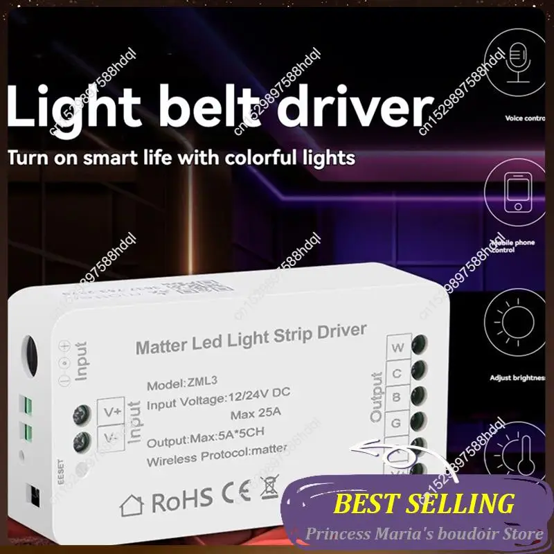 

AB30-3X Matter Wifi LED Strip Light Controller RGBCW Controller LED Strip Bixb/Siri/For Google Home/For Alexa Control Support