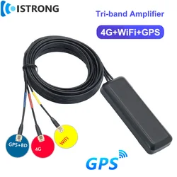 Trójzakresowa kombinowana antena samochodowa 4G+GPS/BD+WiFi z filtrem Zewnętrzny wzmacniacz sygnału pozycjonującego dalekiego zasięgu SMA męski 8/30dBi