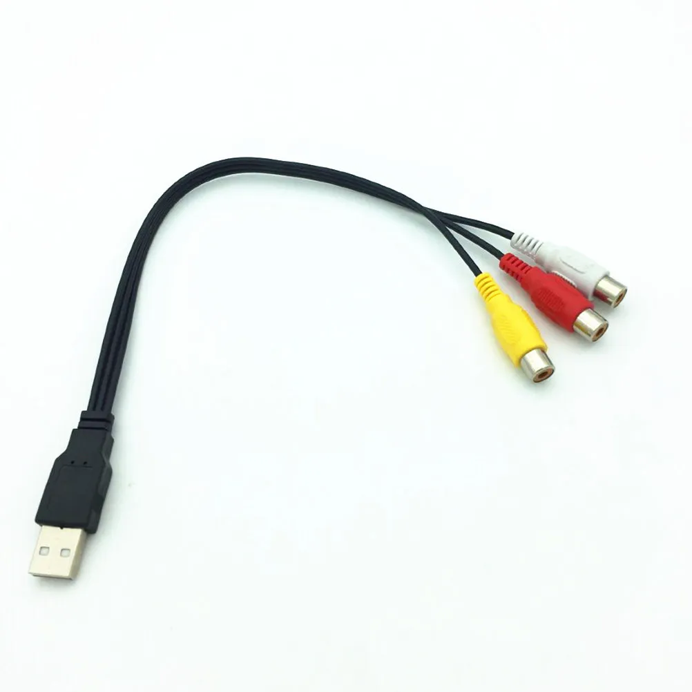 1Pair USB to 3Rca Cable High Quality Audio Av Cable Set-Top Box Adapter Household TV Connector Copper Wire Flexible PVC