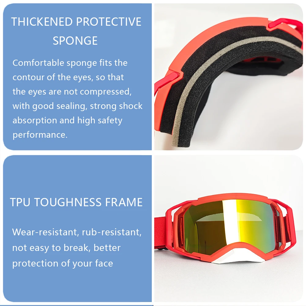 2025 Motorcycle Bicycle FBFU Sports Glasses - Windbreak Ventilate, Anti-Glare for All Day Riding: Ski, Snow & Mountain Outdoor