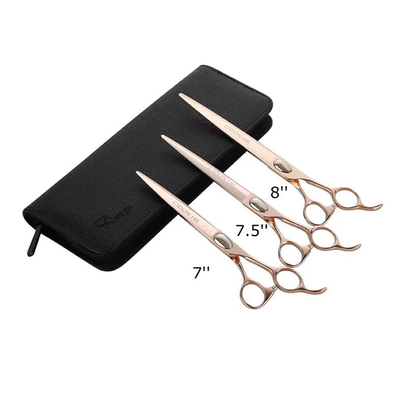 Tijeras de peluquería de acero VG10 doradas de 8 pulgadas