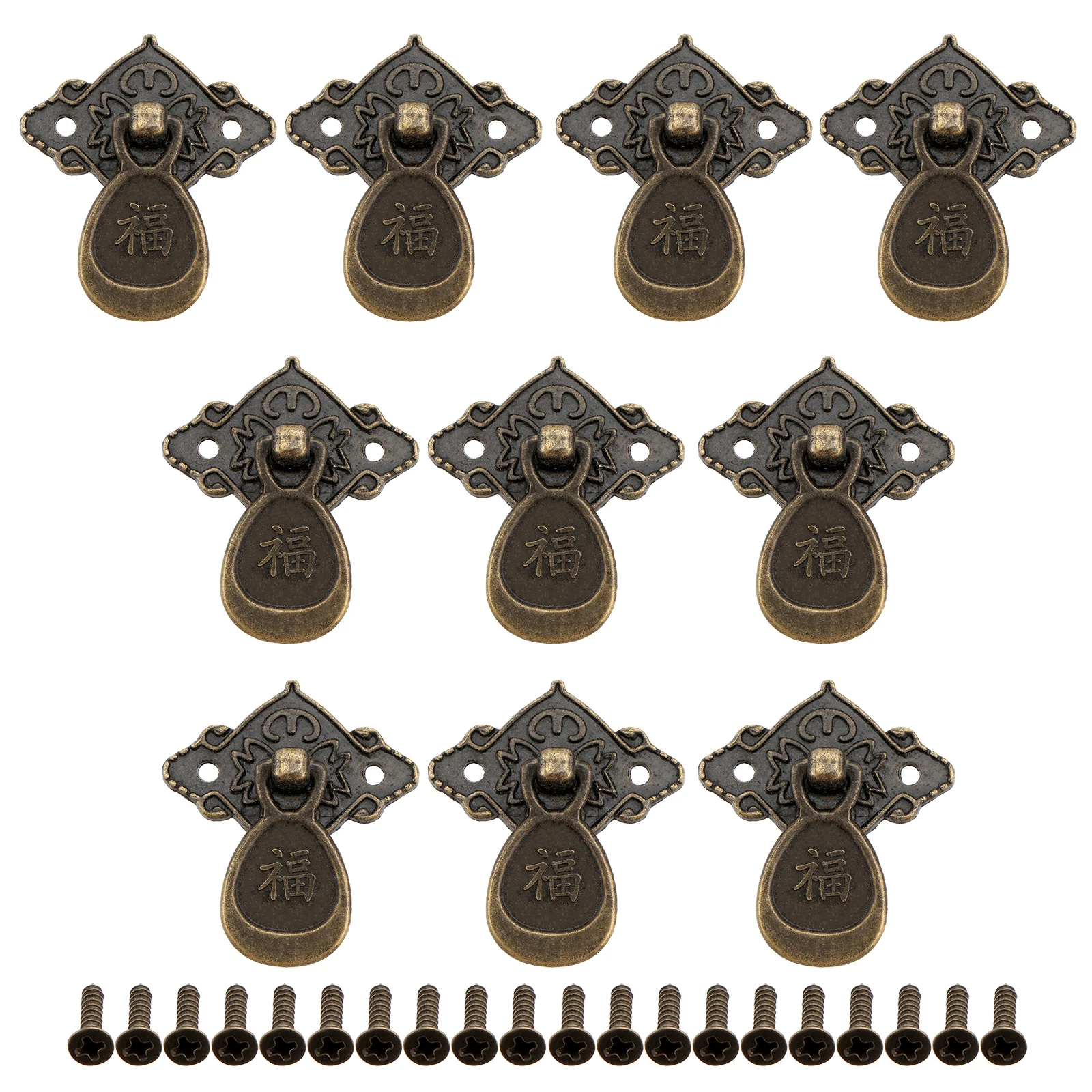 

10pcs Zinc Alloy Handles Vintage Design Durable Knobs Chinese Style Cabinet Drawer Wardrobe Furniture Hardware