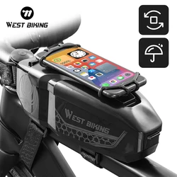 WEST BIKING Bicycle Bag Cycling Top Front Tube Frame Bag Waterproof Phone Case Storage MTB Road Bike Pannier Pouch Accessories