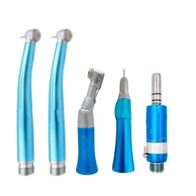 Hot Selling Den tal Handpiece Set Den tal 2/4Holes Air Turbine Blue Ceramic High Speed Handpiece And Low Speed Handpiece Kit