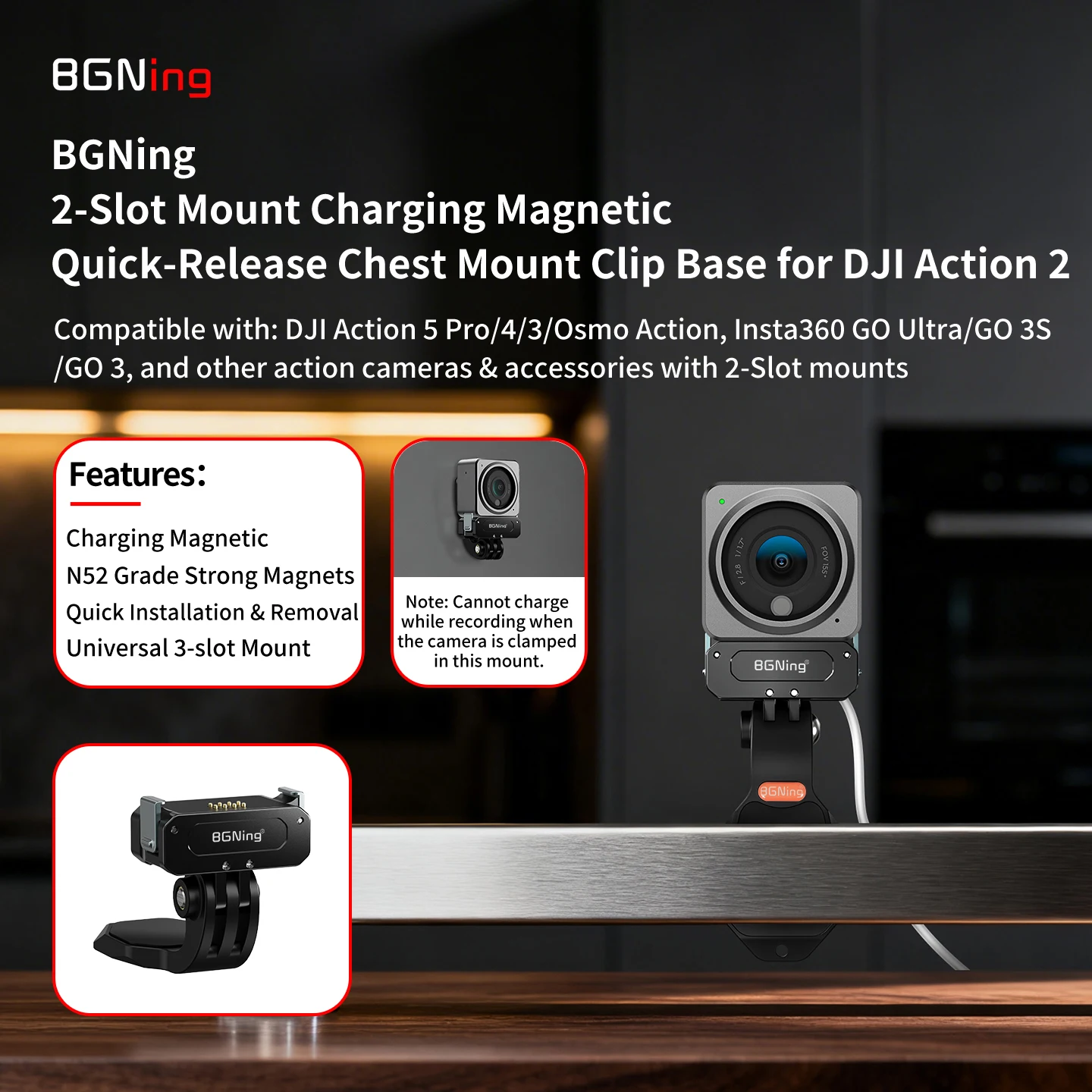 Action Kamera Halterung POV Brust Hut Clip für Insta360 Go3S Rahmen Feste Magnetische Quick Release für Go Ultra für DJI GoPro Halterung – Detail 1