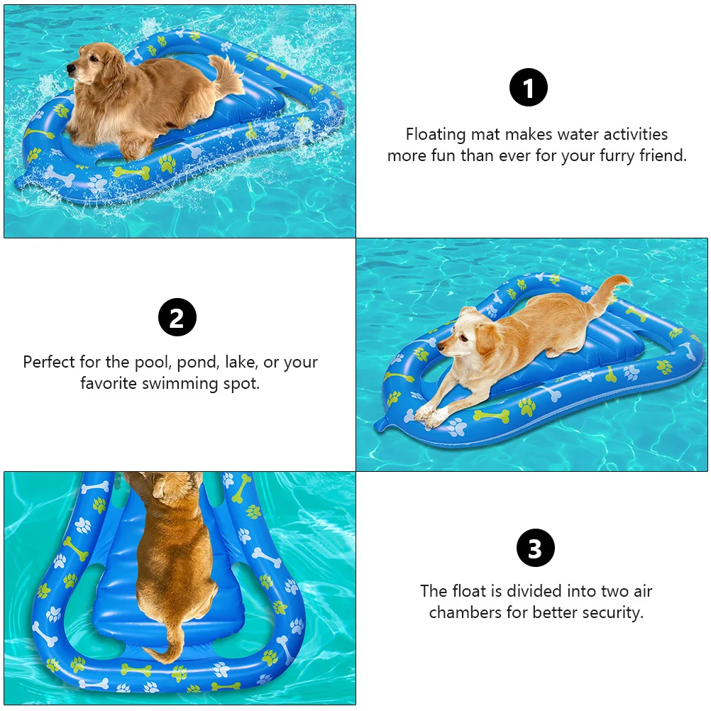Aufblasbares Haustier-Schwimmbett für Hunde – Sicherheitsdesign, Schwimmmatte mit Beinlöchern, Verwendung im Freien, Pool, Teich, See