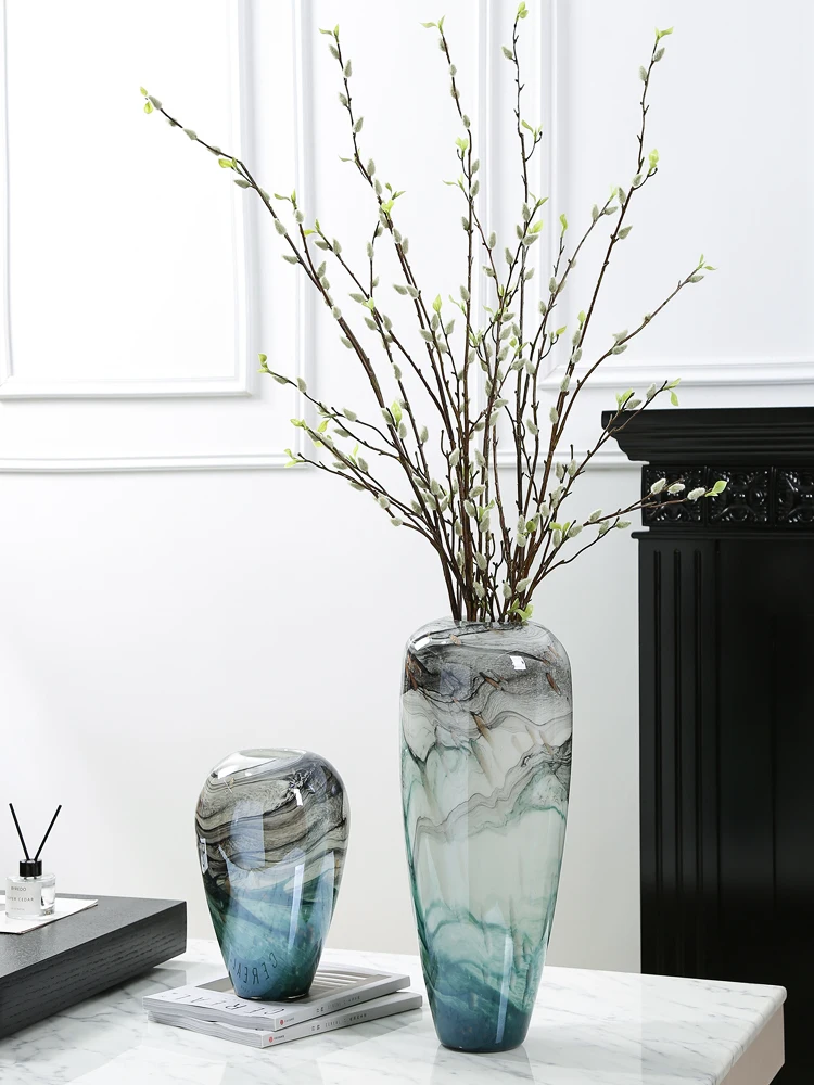 

Indoor furniture vase TV cabinet ornament modern entrance dining table decoration living room flower utensils peacock fea