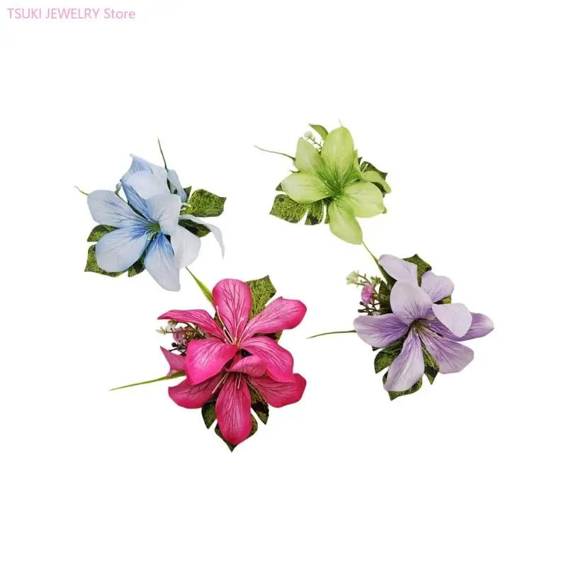 

62KE Стильная ткань с цветочным зажимом, модная заколка для волос, аксессуар для волос для женщин