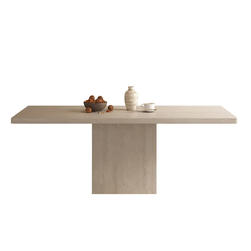 #French-style Vintage Slate Modern Minimalist Mid-century Rectangular Dining Table Disassembled Designer Piece for Restaurants