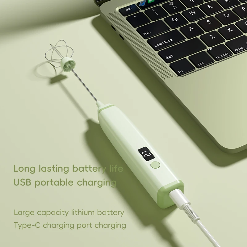 핸드헬드 충전식 전동 우유 거품기 자동 교반 우유 거품기