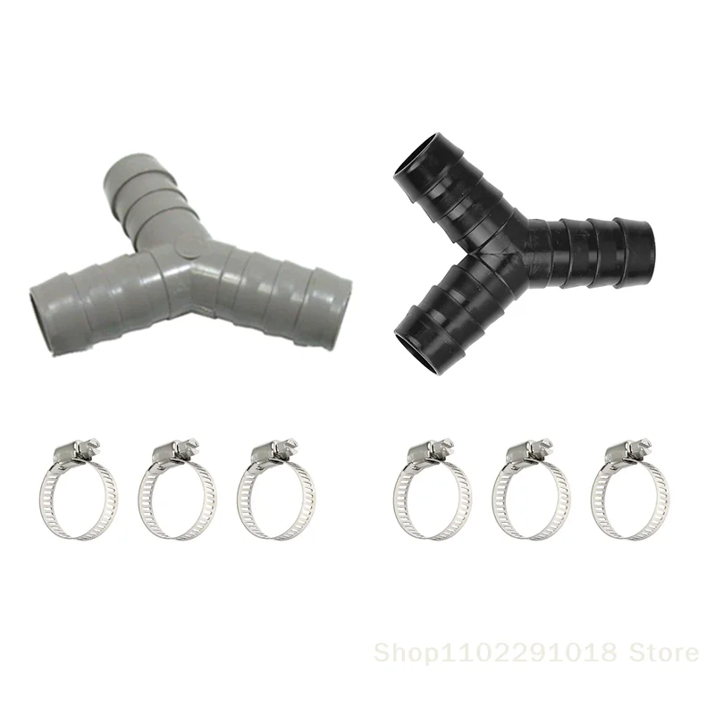 practical2PCS Washing Machine Drain Hose Y-Type Reducer Plastic Connector For Split Pipe Connection Three-Way Adapterhousehold