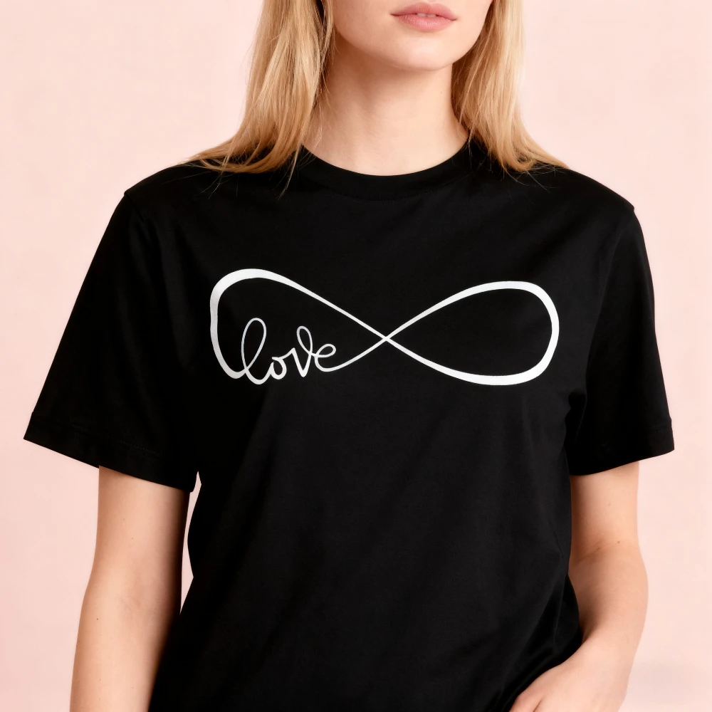 Infinity Love T-Shirt Valentine's Day Gift Unisex Clothing Simple Daily Life Casual Shirt Couples Valentine Festival Tee Women T