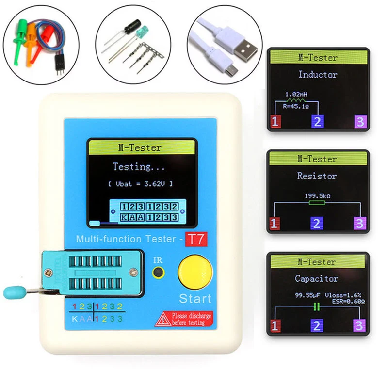 

Тестер измеритель емкости конденсатор Цифровой транзистор индуктивности ЖК-дисплей диод Esr Lcr сопротивление Триод Высокоточный тест