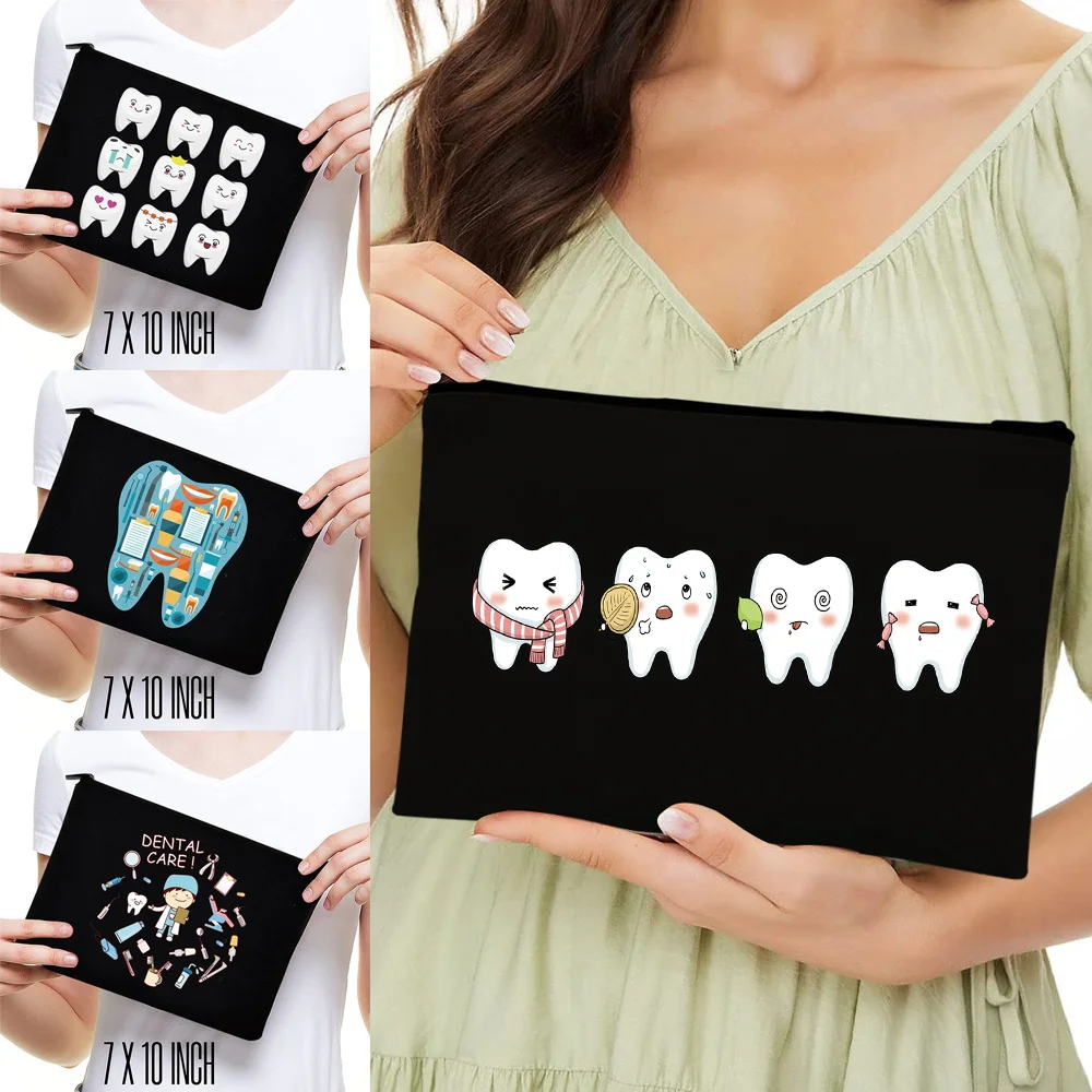 Women's cosmetic bags Makeup Bags Toiletries Organizer teeth pattern series 2024 Bathroom Pocket Travel needments Item