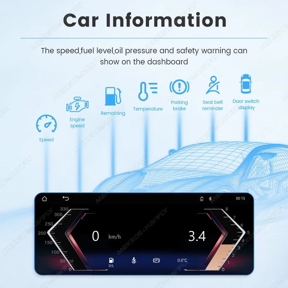 Image 6: Système audio intelligent pour voiture MEKEDE EU Warehouse Linux Screen, compatible avec BMW Série 5 et 3 (E60, E61, E62, E63, E90, E91, E92, E93), avec écran 8,8 pouces, lecteur multimédia, Carplay sans fil, Android Auto, autoradio 2 Din, Bluetooth, stéréo, unité centrale.