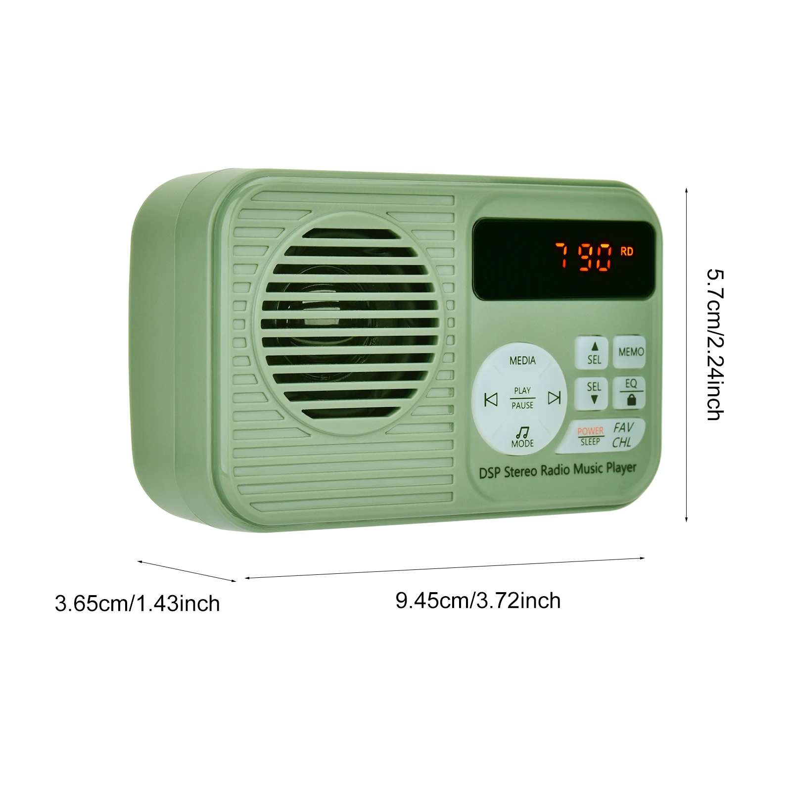 HanRongDa HRD-231 Portable FM Radio Wireless BT Speaker Music Player Multi-Function Radio with LED Light 3.5mm Headphone Jack