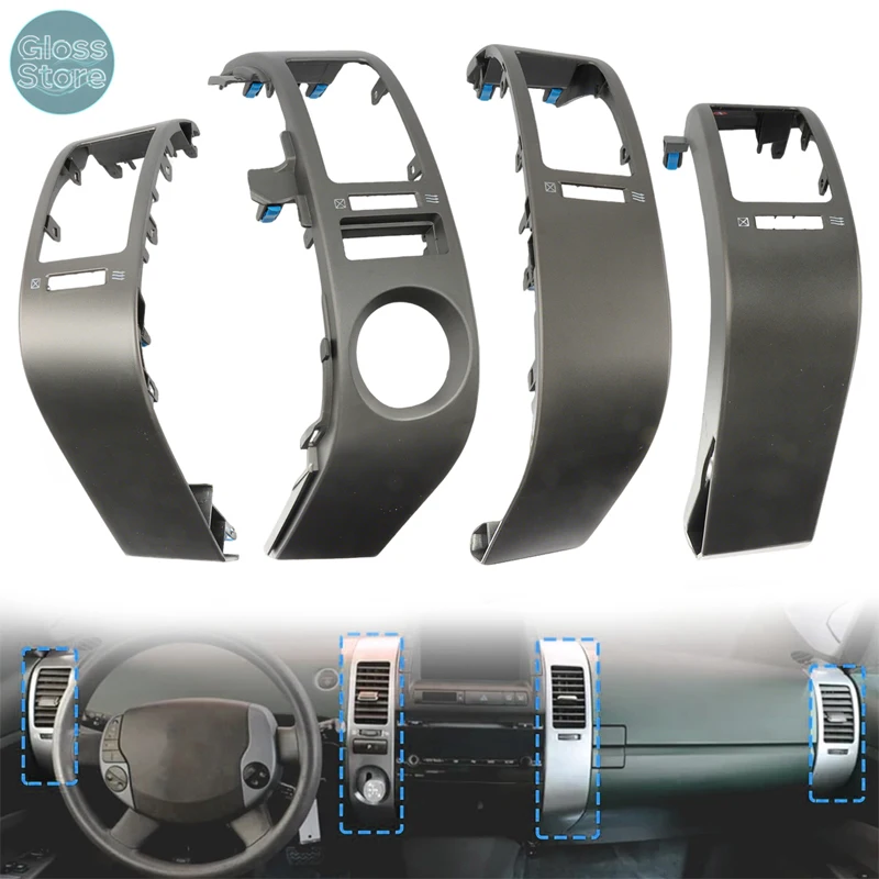 

For Prius 2004-2009 Dashboard Air Vents Trim Frame Air Conditioner Outlet Panel Cover Chrome 4554747020 4554747021 55670-47060