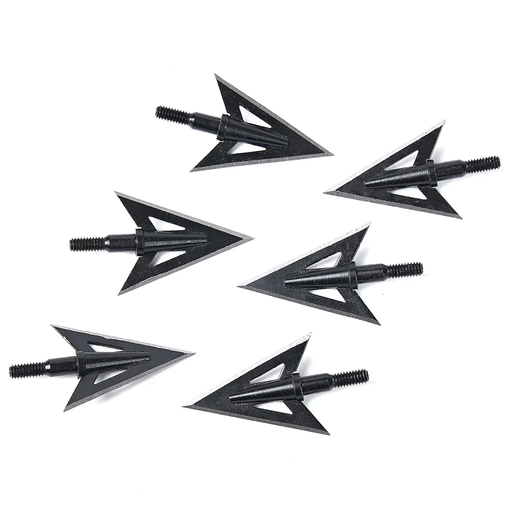 Toparchery 6/12/24 100grain Carbon Steel Triple-edged Arrow Tips for Recurve/Compound Bow Hunting Sport Shooting Accessories