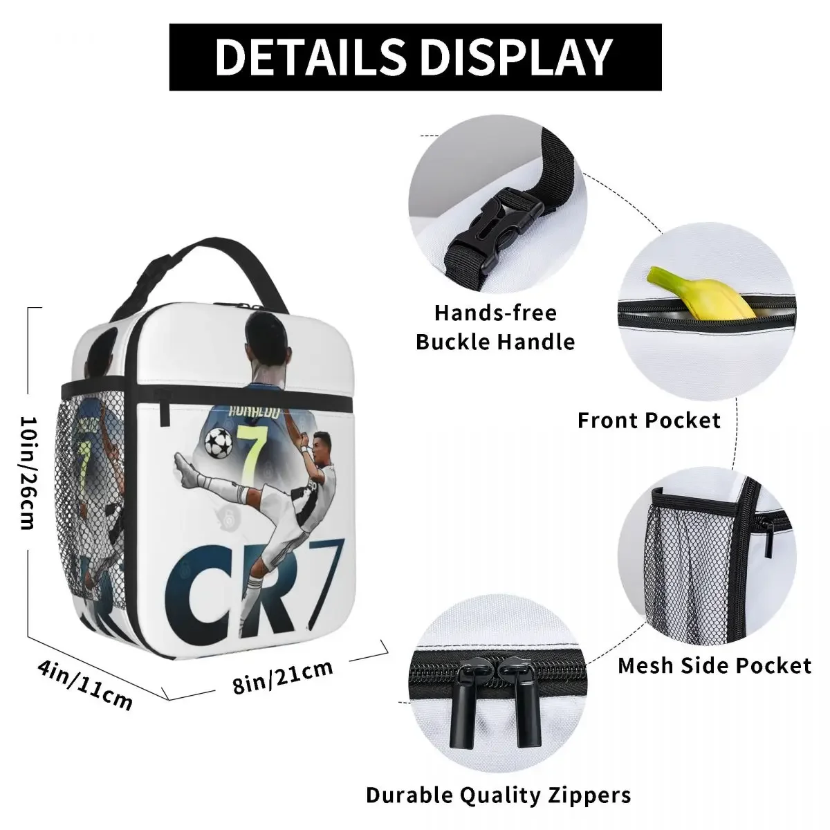 Gift For Everyone Cr7 Juve Insulated Lunch Bags For Outdoor Ronaldo Lover Storage Food Boxes Portable Cooler Thermal Lunch Box