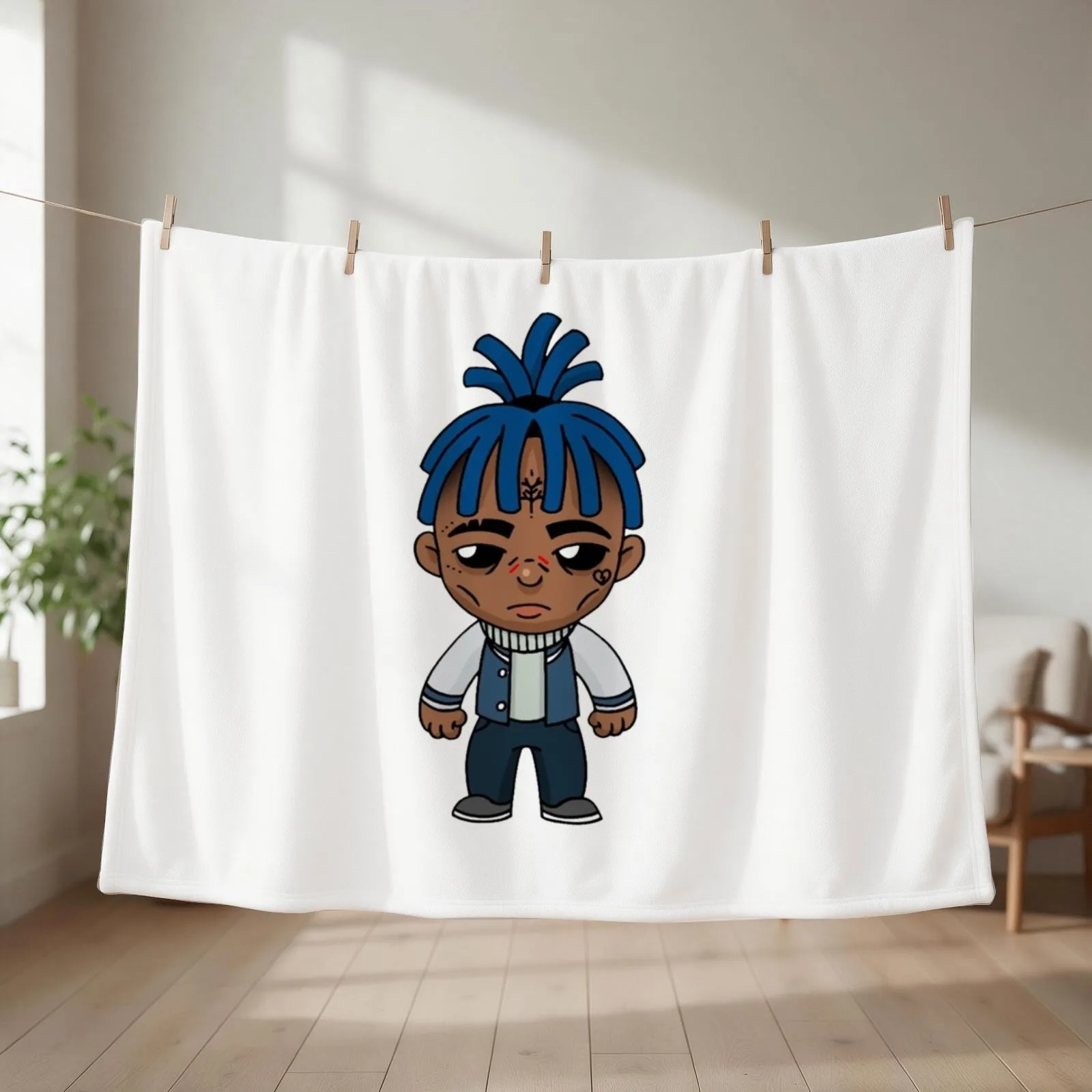 xxxtentation draw cartoon rip Throw Blanket Personalized Gift Picnic Cute Plaid wednesday Blankets