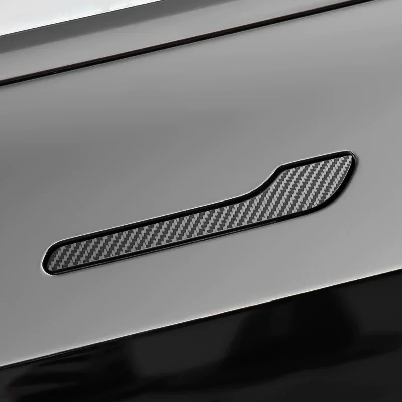 Door Handle Protective Patch Accessories For Tesla New Model 3/Y Door Handle Patch Carbon Fiber Pattern Handle Protective Film