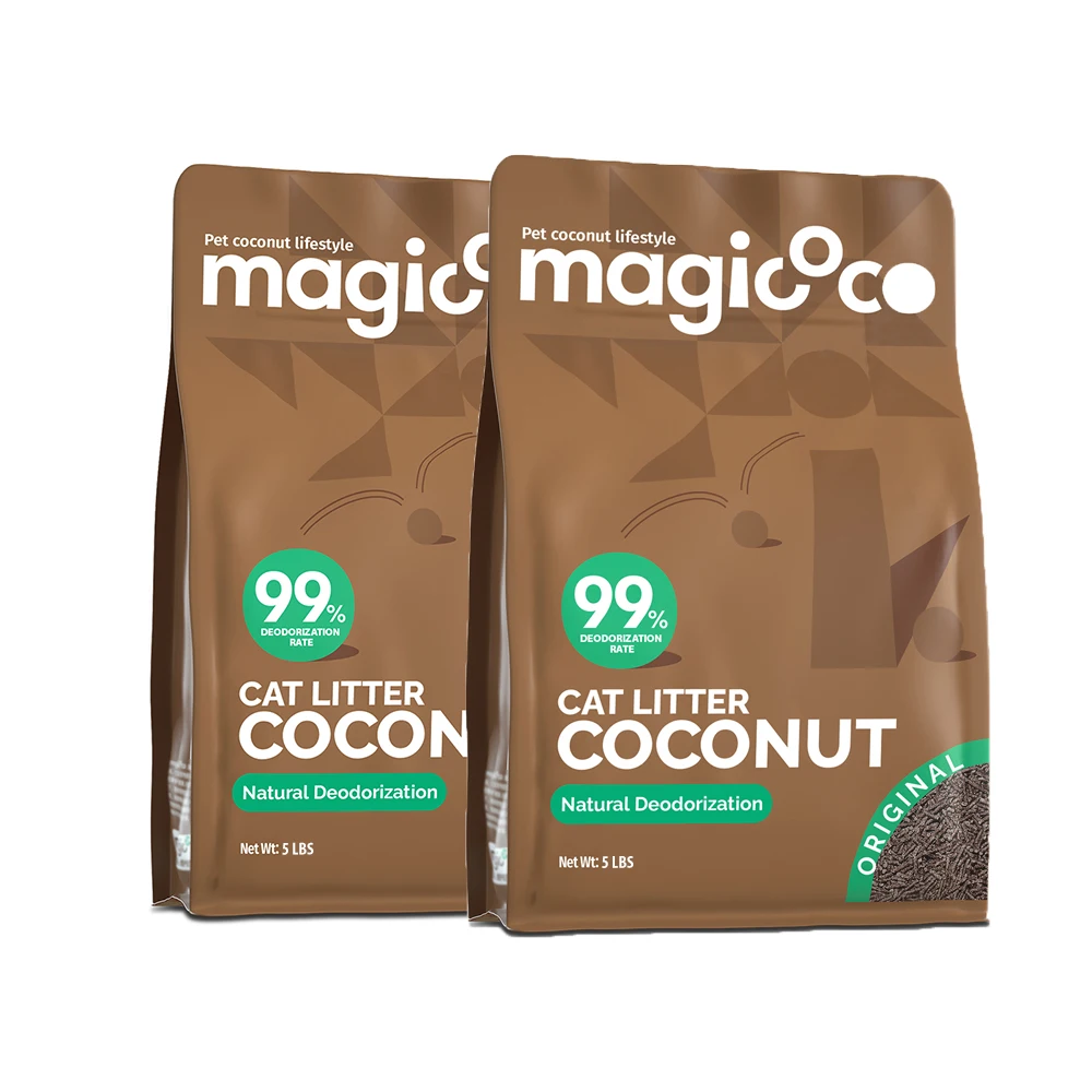 Magicoco Cat Litter Low Tracking & Flushable 99% Odor Elimination 8X Water Absorption & 98% Solid Clumping