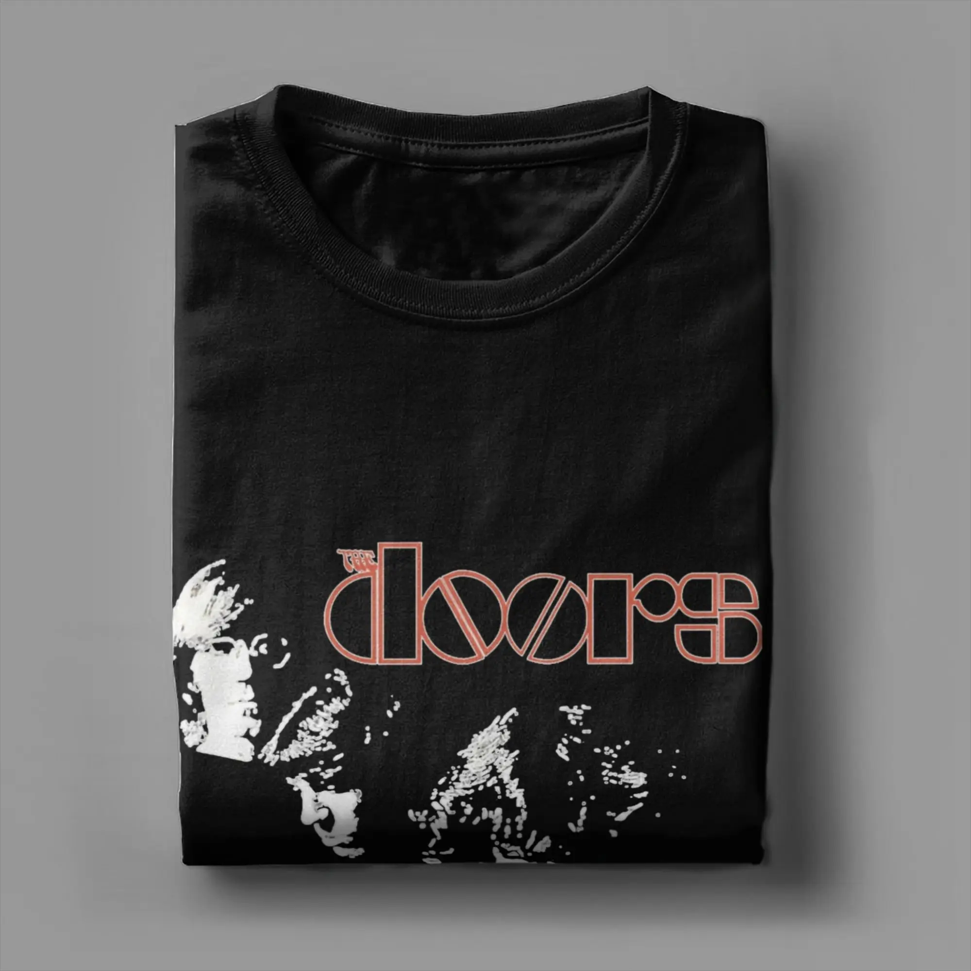 الأبواب الرجال تي شيرت خمر الموسيقى مضحك تي شيرت قصير الأكمام Crewneck تي شيرت القطن الخالص 6XL بلايز