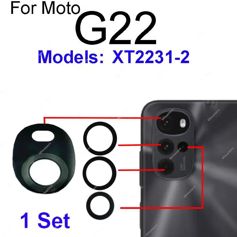 1 Set Rear Camera Lens Glass For Motorola G31 G41 G51 G71 G22 G32 G52 G62 G82 G23 G53 G73 G13 5G Lens with Adhesive Sticker