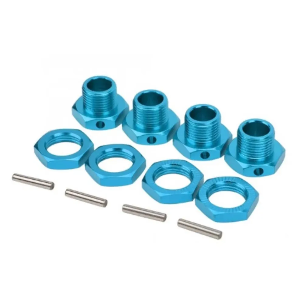 4PCS Aluminum Alloy Hex Adapter 12mm To 17mm Wheel Hex Hubs Adapter Extension Conversion Nuts for 1/10 RC Car Upgrade 1/8 Tires