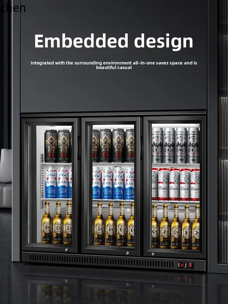 

Bar Counter Refrigerated Display Cabinet Stainless Steel Desktop Beverage Cabinet Beer Cabinet Refrigerator Small Commercial