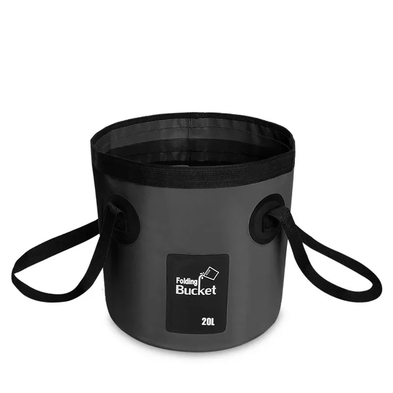 Balde portátil para armazenamento de água, impermeável, dobrável, pesca, ao ar livre, viagens, suprimentos para carro, 12L, 20L