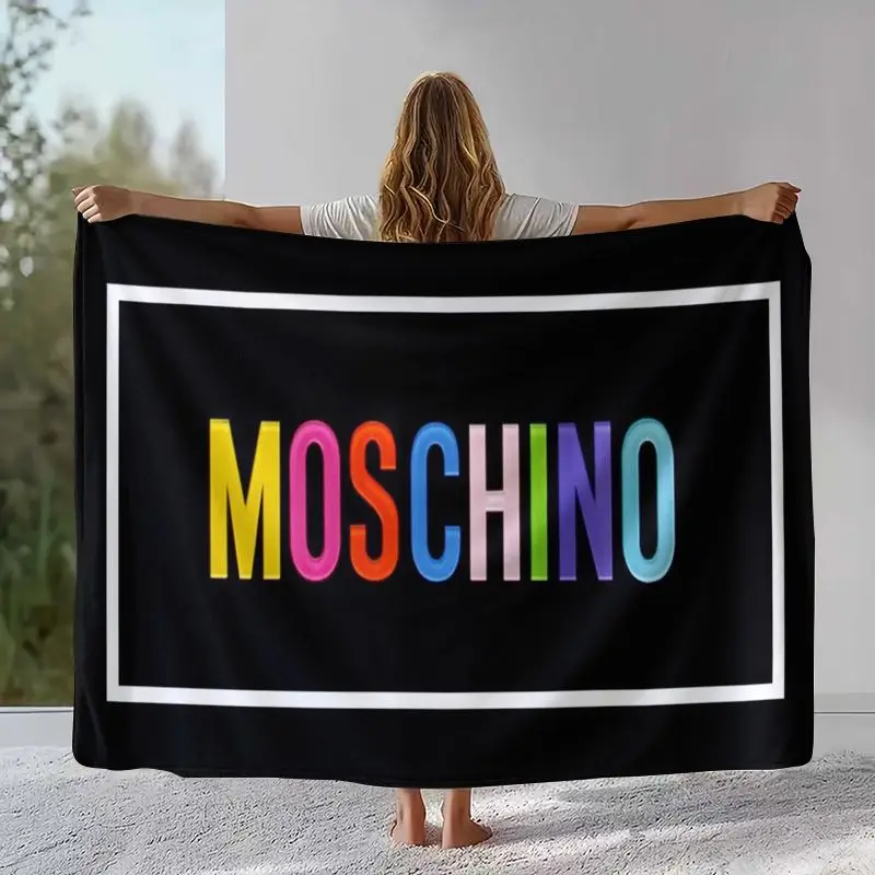 Fashion M-Moschino Cartoon Bear Flannel Throw Blanket,Cozy Warm Blanket for Bed,Sofa,Living Room,Picnic,Camping,Home Decor,Gift