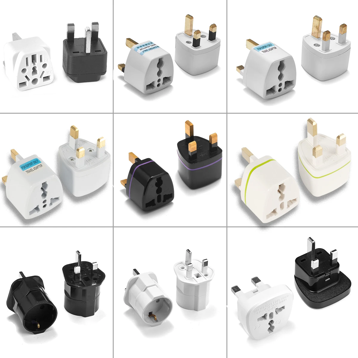 UK Type G Plug Adapter Euro European EU To UK SG Universal Travel Adapter AU US American To British Power Socket Charger Adaptor