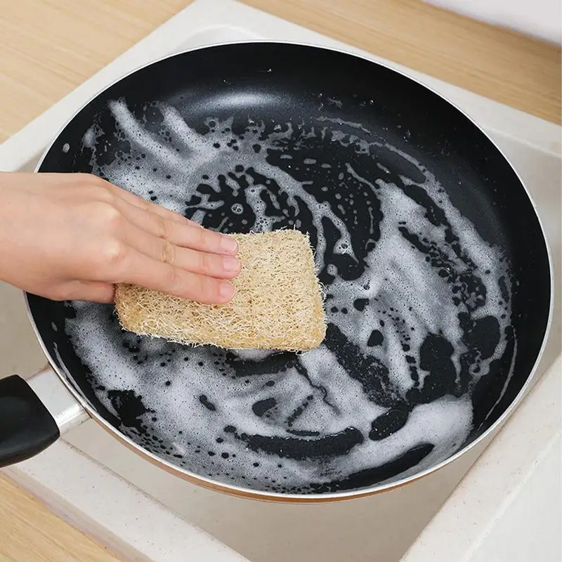 Loofah Dishwashing Rag Cleaning Loofah Sponge Rag For Kitchen Non-Stick Scratch-Resistant Washing Up Sponge For Kitchen Dishes