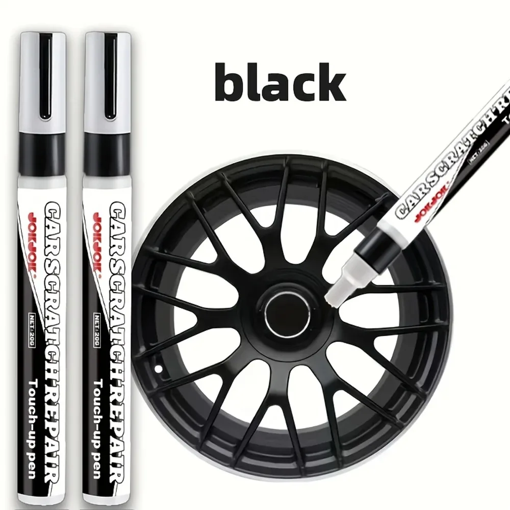 JOKJOK 2PCS Black Car Touch up Paint Pen Scratch Repair And Auto Body Wheel Leather Paint Restoration Kit - view 4
