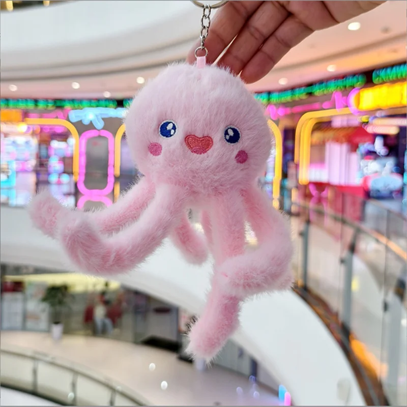 ตุ๊กตาปลาหมึกยักษ์สัตว์ทะเลสุดสร้างสรรค์ พร้อมกระเป๋าปลาหมึกยักษ์แบบแขวน พวงกุญแจจี้ตุ๊กตาขนาดเล็ก ขายส่ง