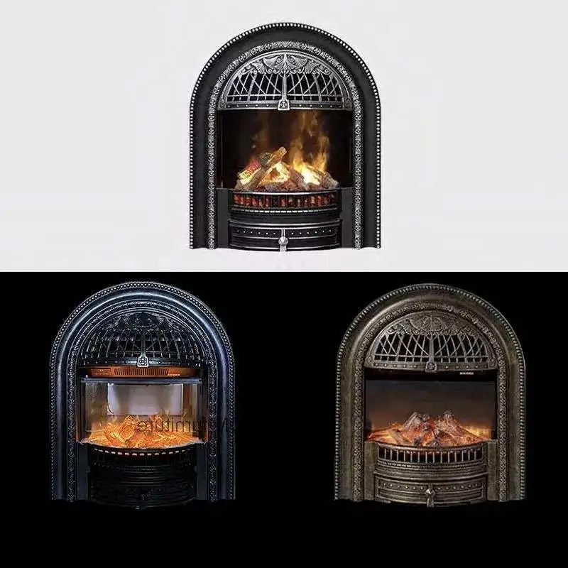 

Flame French Living Simulation Room Fireplace Ornamental European Heating Cast Iron Luxury Arc Furnace Core Fireplace P