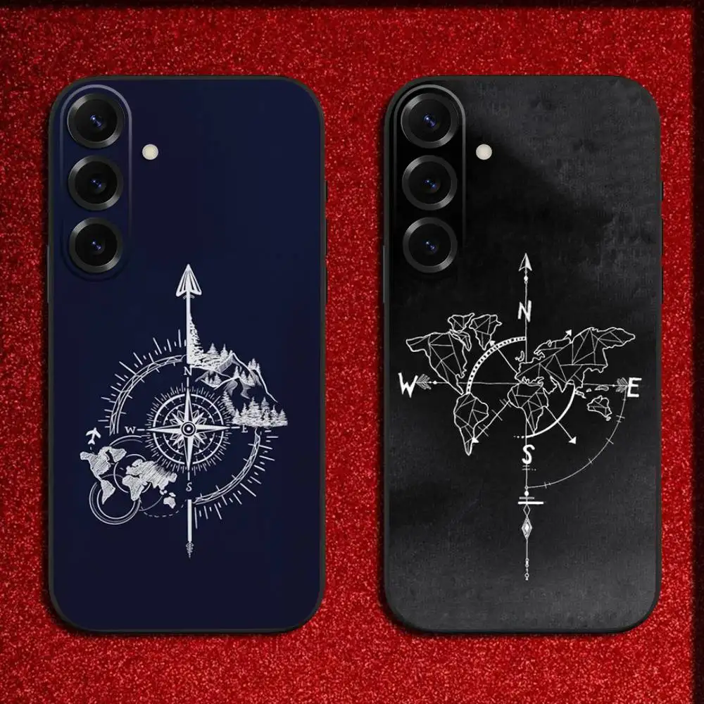 

Compass Bearing Map Phone Case For Samsung S25,S24,S21,S22,S23,S30,Ultra,S20,Plus,Fe,Lite,5G Black Cover