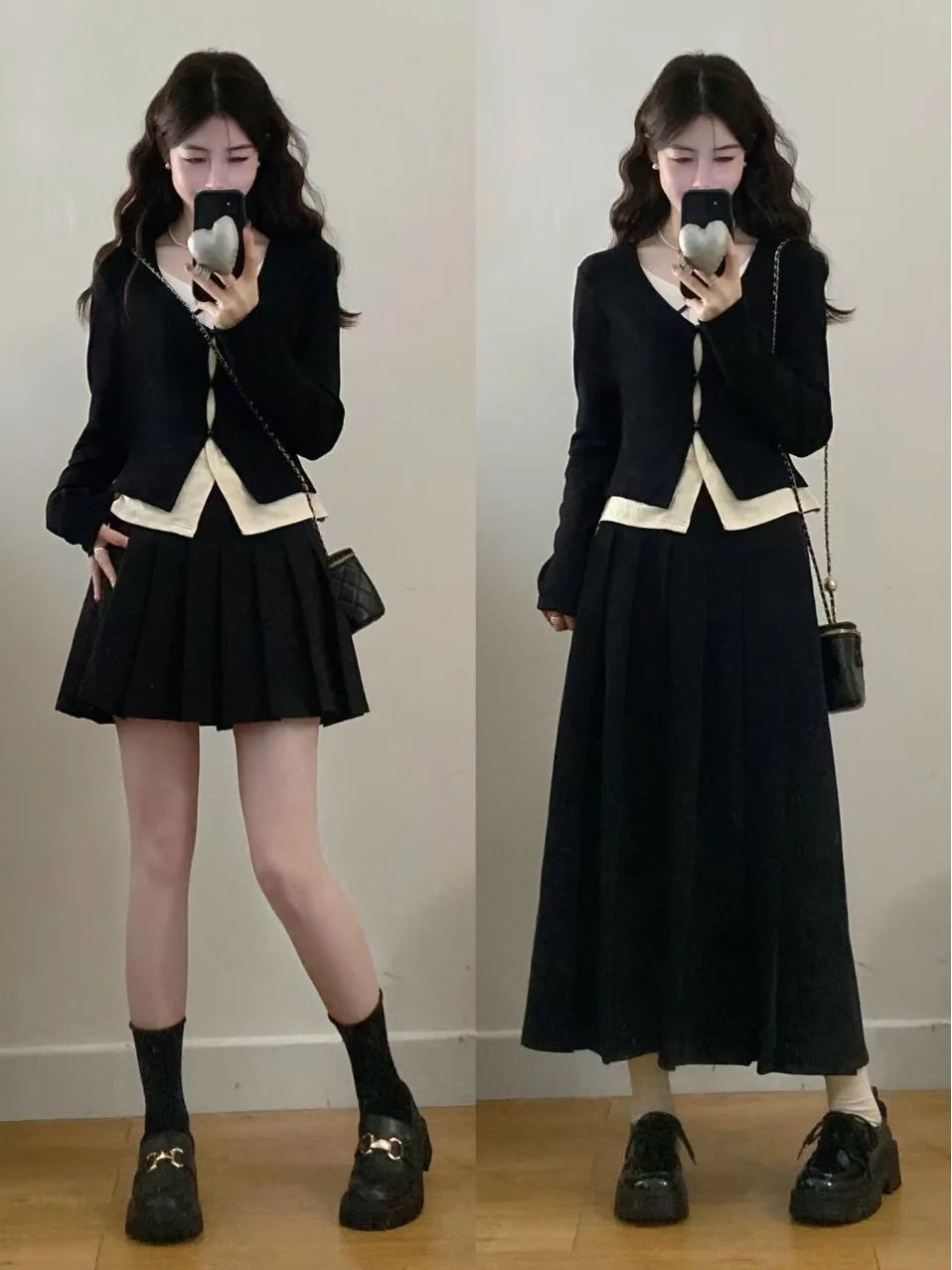

Fashionable plus Size Women's Spring 2026 Korean Style Set with Pleated Skirt And Slimming Top Two-Piece Ensemble