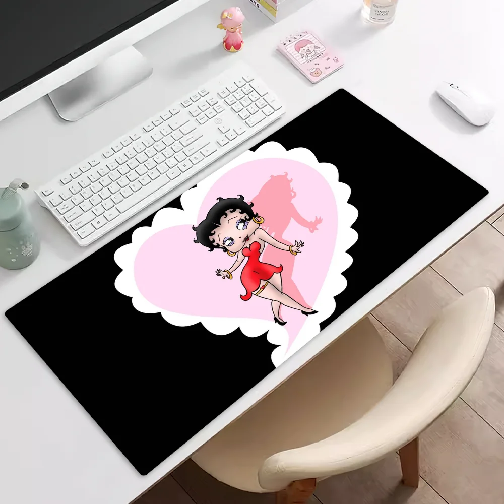 B-Betty Cute Boop Mousepad Pad Rubber Table Mat Extended Gaming Lock Edge Keyboard Mat