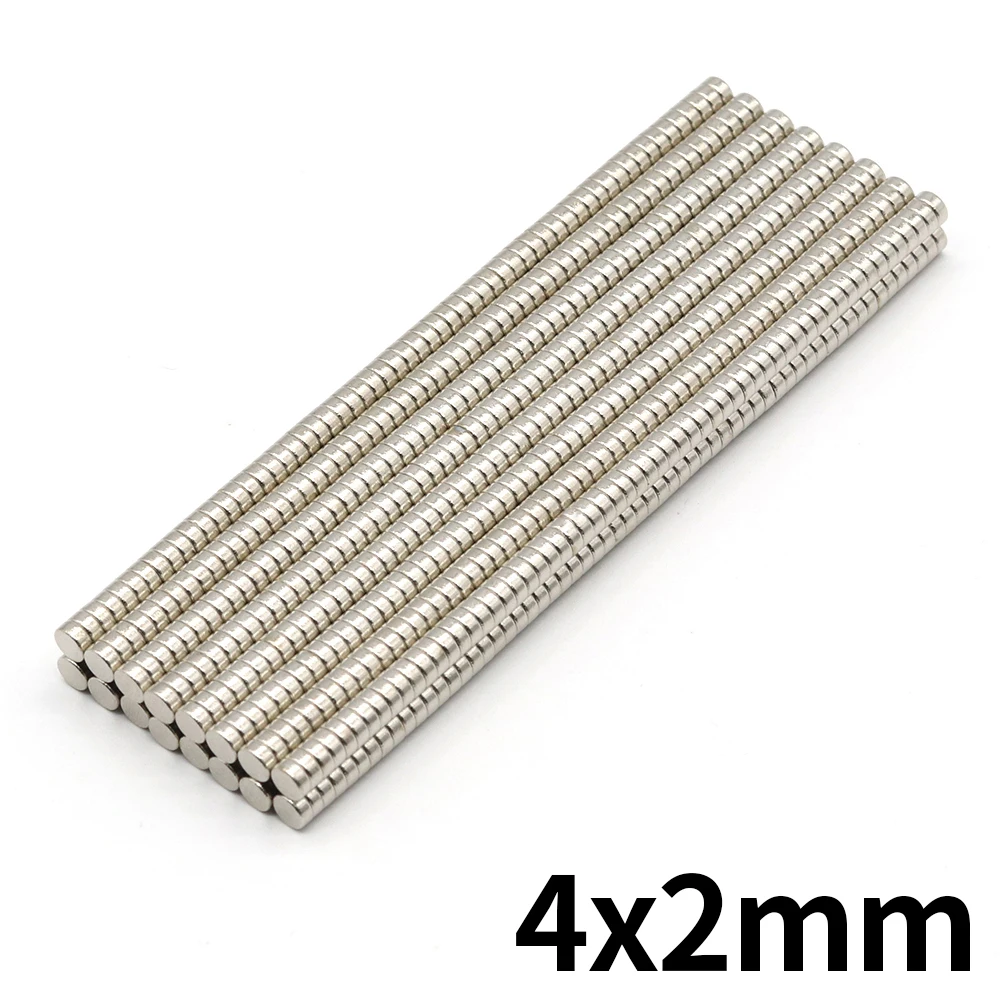 10/50/100/200/500Pcs Small Round Magnet 4x2 Neodymium Magnet N35 4mm x 2mm Permanent NdFeB Super Strong Powerful Magnets imans