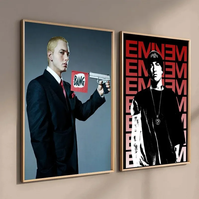 Eminem Poster 8 Mile Poster Hip Hop Rapper Singer Eminem Poster Canvas Painting Home Decor Wall Art for Living Room Bedroom