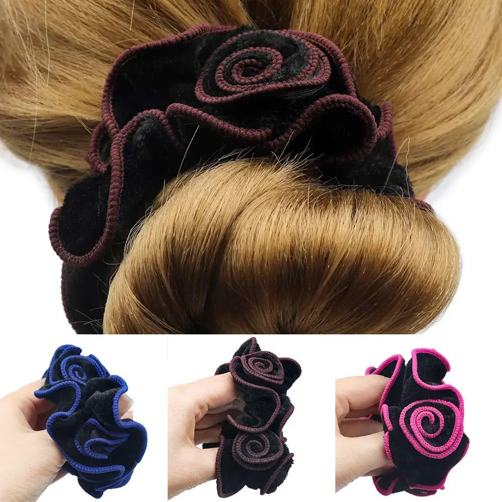 New Lady Flower for Women Accessories Scrunchies Velvet Hair Ring Elastic Hair Rope