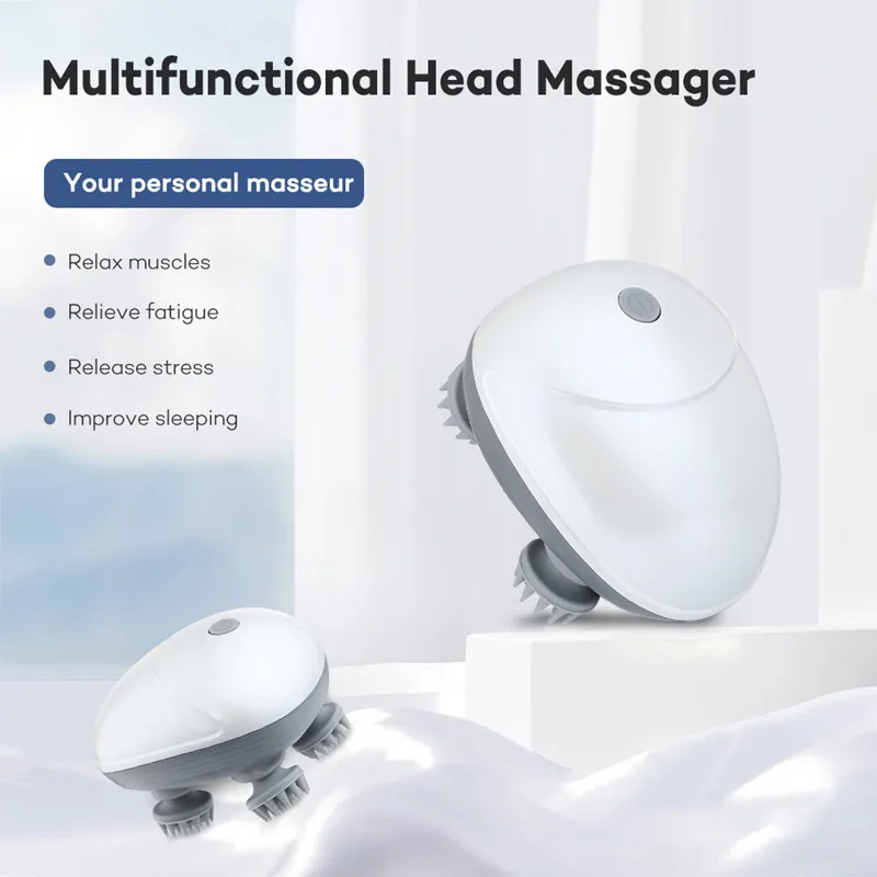 

Electric Head Massage Instrument Health Care Scalp Massager Body Deep Relaxing Kneading Vibrating Massage Machine Rechargeable