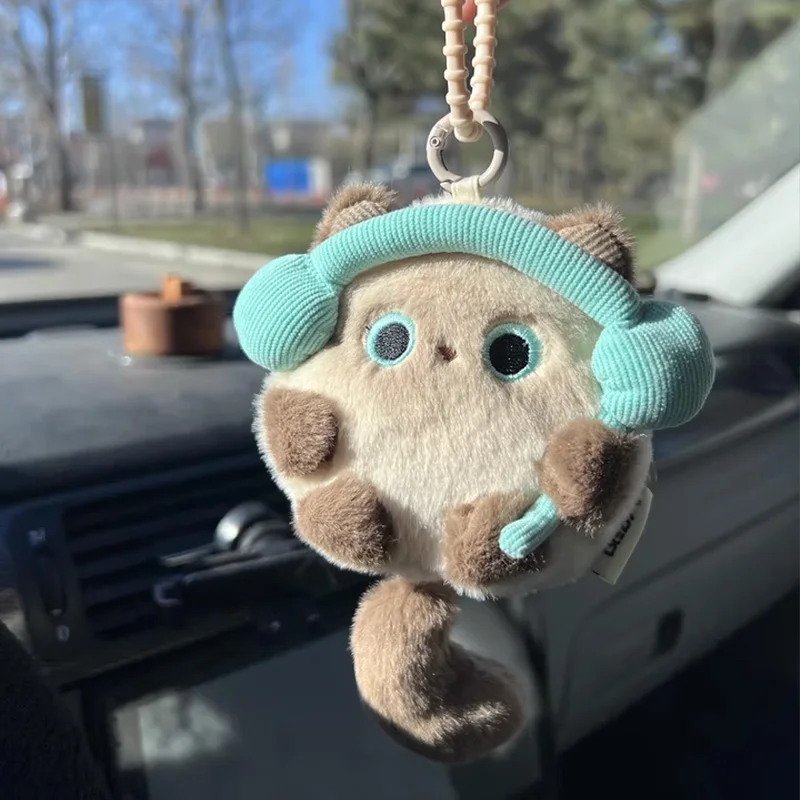 Estuche para Auriculares Bluetooth con Diseño de Gato de Peluche, Monedero Portátil, Llavero, Bolsa de Almacenamiento, Regalo Sorpresa de Cumpleaños para Niños